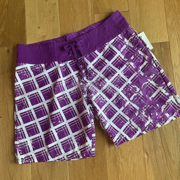 Y2K Body Glove Board Shorts Women’s Purple & White NEW - Picture 1 of 9